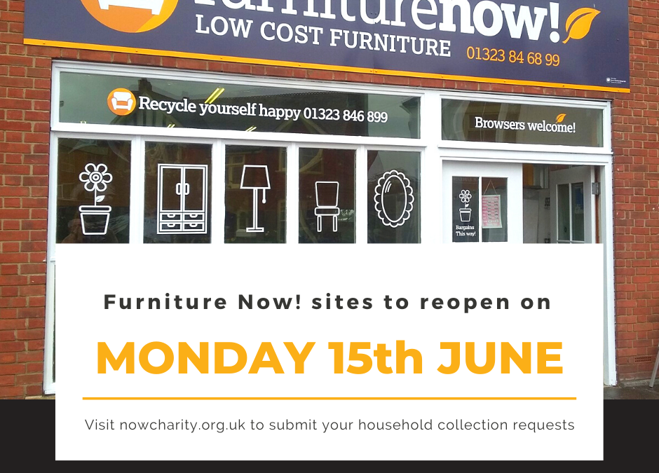 Our charitable partner Furniture Now! is set to reopen its doors to the public on Monday 15th June!