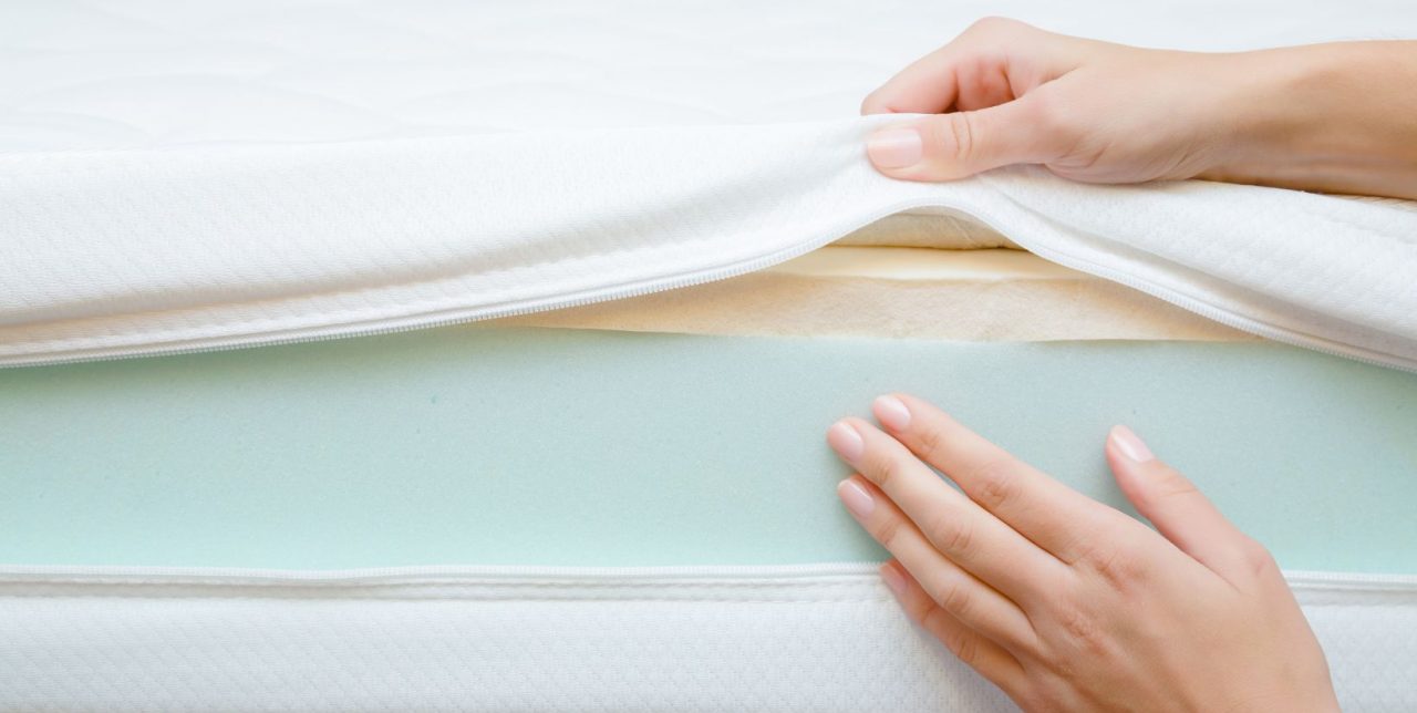 Showing the layers of a mattress